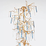 Люстра с голубыми и прозрачными подвесками в форме капель Blue Drop Chandelier варинант исполнения - 1 | Loft Concept в Омске