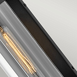 Настенный фонарь в индустриальном стиле с вытянутым цилиндрическим плафоном из прозрачного стекла и черным корпусом Hinkley варинант исполнения - 3 | Loft Concept в Омске