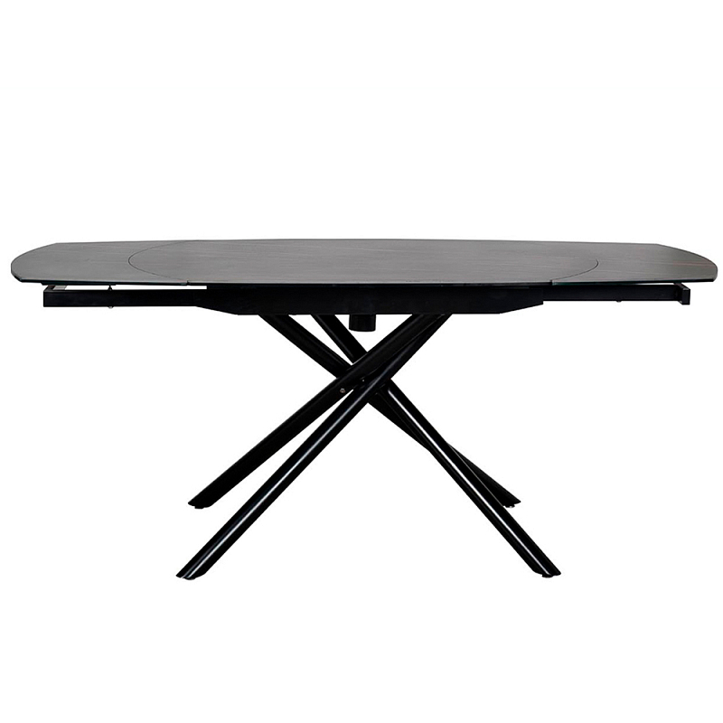 Стол обеденный раскладной круглый Folding Ceramic Table Черный Стол обеденный раскладной круглый Folding Ceramic Table Черный в Омске | Loft Concept