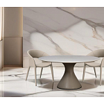 Стол обеденный круглый мраморный на бежевом основании Valedmir варинант исполнения - 5 | Loft Concept в Омске