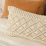 Чехол на подушку с макраме бежевого цвета Macrame варинант исполнения - 5 | Loft Concept в Омске