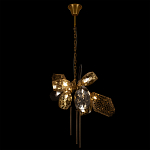 Люстра подвесная со стеклянными плафонами из дымчатого и золотистого с тремя вертикальными подвесками Gilded Mirage  варинант исполнения - 3 | Loft Concept в Омске