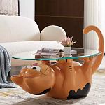 Дизайнерский журнальный стол с основанием в виде кота Bivan варинант исполнения - 1 | Loft Concept в Омске