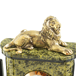 Настольный письменный набор из змеевика и бронзы с декором в виде льва Successful Leader варинант исполнения - 3 | Loft Concept в Омске