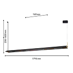 Подвесной светильник линейный вытянутой формы с черным матовым корпусом и золотистыми акцентами Line Pendant варинант исполнения - 2 | Loft Concept в Омске