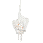 Люстра белая в форме спирали с декором из круглых деревянных бусин White Wooden Beads варинант исполнения - 2 | Loft Concept в Омске