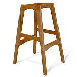 Барный стул со спинкой и подлокотниками на 4-х деревянных ножках Кремовый Велюр Ava Charm варинант исполнения - 5 | Loft Concept в Омске