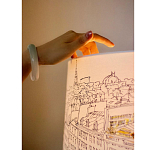 Настольная лампа с принтом на белом тканевом абажуре Roof Garden Lamp варинант исполнения - 1 | Loft Concept в Омске