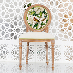 Стул бежевый из натурального бука с изображением птицы в саду Blooming Colored Birds варинант исполнения - 3 | Loft Concept в Омске