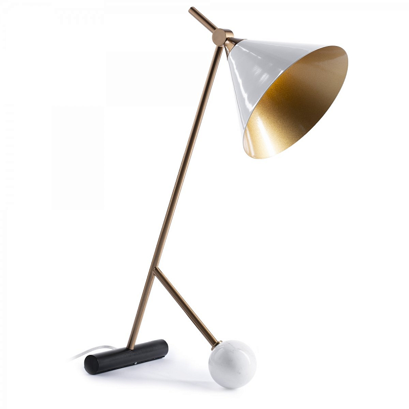Настольная лампа Kelly Wearstler CLEO TABLE LAMP Белый Золотой Настольная лампа Kelly Wearstler CLEO TABLE LAMP Белый Золотой в Омске | Loft Concept