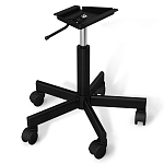 Стул с мягкой серой обивкой из велюра и подъемно-поворотным механизмом на черных колесиках Harper Gray варинант исполнения - 4 | Loft Concept в Омске