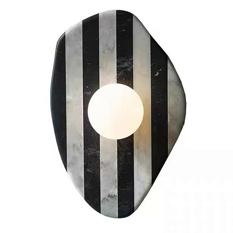 Бра полосатое из мрамора Shaw Marble Lighting Черно-белый Прозрачный Красный Бра полосатое из мрамора Shaw Marble Lighting Черно-белый Прозрачный Красный в Омске | Loft Concept