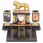 Настольный письменный набор из яшмы и долерита с декором виде льва Manager Organizer варинант исполнения - 1 | Loft Concept в Омске