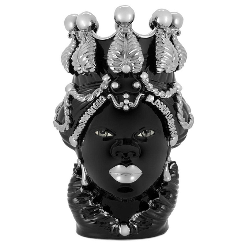 Ваза Vase Moro Lady Ltd Platinum Черный Серебряный Ваза Vase Moro Lady Ltd Platinum Черный Серебряный в Омске | Loft Concept