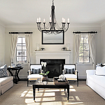 Люстра черного цвета ручной работы с канделябрами и переплетенной проволочной драпировкой Elstead Lighting варинант исполнения - 6 | Loft Concept в Омске