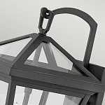 Настенный фонарь черного цвета с прозрачным стеклянным плафоном трапециевидной формы Hinkley варинант исполнения - 8 | Loft Concept в Омске