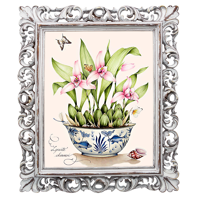 Постер Pink Orchid Poster Мульти Белый винтажная патина Постер Pink Orchid Poster Мульти Белый винтажная патина в Омске | Loft Concept