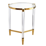 Золотой приставной столик с круглой стеклянной столешницей Weightless Table варинант исполнения - 3 | Loft Concept в Омске