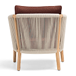 Дизайнерское уличное кресло из массива дерева с веревочной спинкой BOBOLI Armchair варинант исполнения - 5 | Loft Concept в Омске