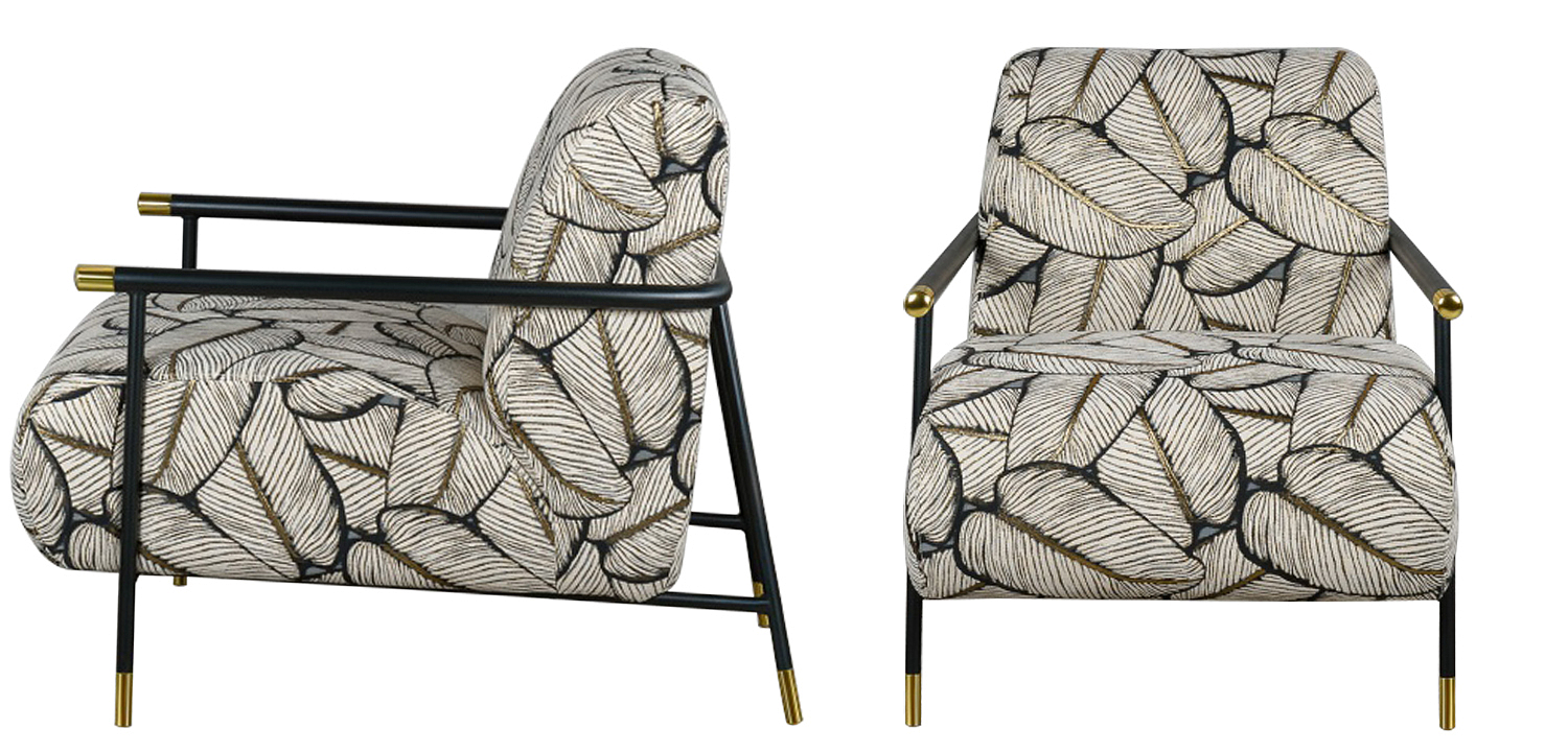 Кресло с Цветным принтом Листья Foliage Armchair Grey Кресло с Цветным принтом Листья Foliage Armchair Grey - Loft-Concept в Омске