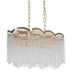 Люстра прямоугольная на цепях с прозрачными трубками и волнистым краем Nembus варинант исполнения - 1 | Loft Concept в Омске