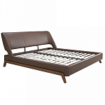 Кровать двуспальная с изголовьем из экокожи шоколадно-коричневого цвета Modern Look варинант исполнения - 2 | Loft Concept в Омске