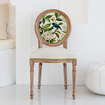 Стул бежевый из натурального бука с изображением птиц и цветов Blooming White Magnolias варинант исполнения - 3 | Loft Concept в Омске