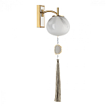 Бра с шарообразным плафоном из белого стекла с подвеской из камня Agatelle варинант исполнения - 1 | Loft Concept в Омске