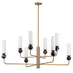 Люстра на штанге с 8-ю цилиндрическими матовыми плафонами и шарами из камня Orb Essence варинант исполнения - 4 | Loft Concept в Омске