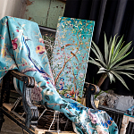 Постер на холсте в стиле шинуазри с изображением сада Chinoiserie Imperial Garden Birds and People Poster варинант исполнения - 2 | Loft Concept в Омске