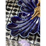 Менажница темно-синяя фарфоровая с бронзовой фигуркой ангела Eden Garden варинант исполнения - 4 | Loft Concept в Омске