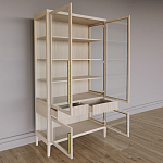 Витрина Primo со стеклянными фасадами и буфетом шпон Светлый дуб варинант исполнения - 4 | Loft Concept в Омске