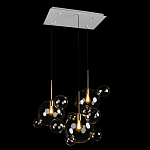 Люстра подвесная 3 лампы с прозрачными стеклянными шарами и золотыми деталями Giopato & Coombes варинант исполнения - 4 | Loft Concept в Омске