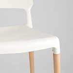 Пластиковый стул на ножках из массива бука Ferret White варинант исполнения - 8 | Loft Concept в Омске