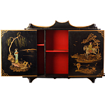 Винтажная полка в Китайском стиле c ручной росписью Chinese Shelf Black варинант исполнения - 2 | Loft Concept в Омске