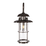 Уличный настенный светильник с цилиндрическим плафоном и изогнутым кованым каркасом Elysian Lanterns варинант исполнения - 2 | Loft Concept в Омске