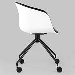 Офисное кресло из пластика с мягким сиденьем Eggshell Black варинант исполнения - 3 | Loft Concept в Омске