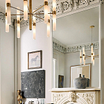 Люстра золотая с 16-ю тонкими цилиндрическими плафонами Shoulders варинант исполнения - 2 | Loft Concept в Омске