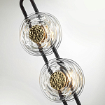 Подвесной светильник с 2-мя прозрачными стеклянными плафонами и золотистыми центральными вставками Virelia  варинант исполнения - 6 | Loft Concept в Омске