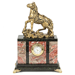 Часы настольные из натурального камня с декором в виде коня Horse Stone Clock варинант исполнения - 3 | Loft Concept в Омске