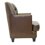 Кресло кожаное c мягкими подлокотниками на 4-х деревянных ножках из массива березы Joseph Armchair brown варинант исполнения - 1 | Loft Concept в Омске