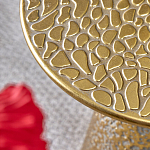 Журнальный столик с конусообразной основой и текстурной поверхностью золотого цвет Ethnic Metal варинант исполнения - 2 | Loft Concept в Омске