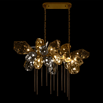 Люстра подвесная с 22-мя гранёными стеклянными плафонами с вертикальными подвесками Gilded Mirage  варинант исполнения - 3 | Loft Concept в Омске