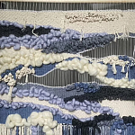 Современное ткачество гобелен в синих оттенках Blue Undine II варинант исполнения - 1 | Loft Concept в Омске