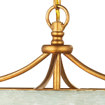 Подвесной светильник с каскадом из стеклянных декоративных элементов на золотом каркасе Shining Sea Glass варинант исполнения - 2 | Loft Concept в Омске