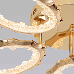 Потолочная люстра с 5-ю светодиодными лампами с золотистым каркасом Ring of Fire варинант исполнения - 3 | Loft Concept в Омске