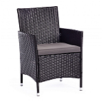 Обеденный комплект из искуственного ротанга Vintara черный варинант исполнения - 7 | Loft Concept в Омске