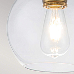 Подвесной светильник латунного цвета с прозрачным стеклянным плафоном Feiss варинант исполнения - 8 | Loft Concept в Омске