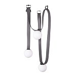 Подвесной светильник с серыми кожаными ремнями и белыми стеклянными плафонами в виде шаров Flos Wireline Lighting варинант исполнения - 3 | Loft Concept в Омске