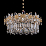 Люстра круглая с декоративными элементами в виде крупных хрустальных цветов Palace Gardens варинант исполнения - 2 | Loft Concept в Омске